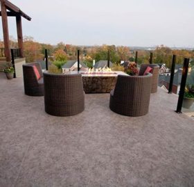 Duradek Cork Espresso Rooftop Deck and Topless Glass Railing